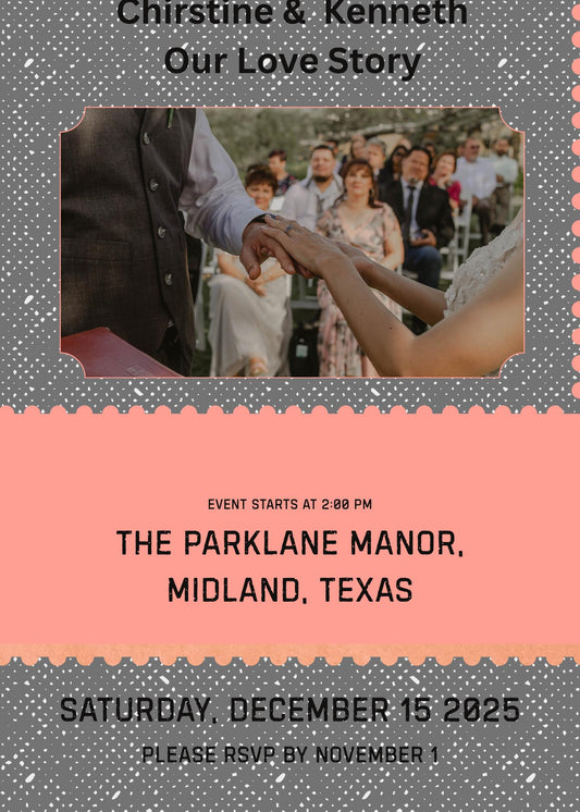 Christmas Wedding invitation Digitial Download DIY Wedding Card